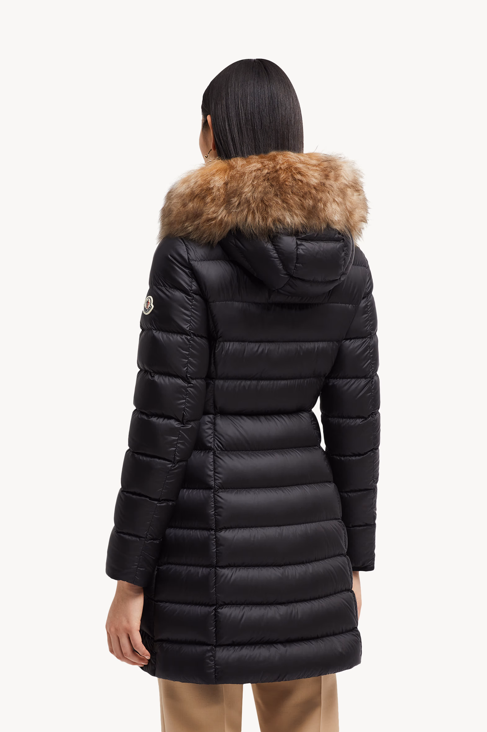 Hirmafur Hooded Shearling Long Down Jacket Black Moncler 5